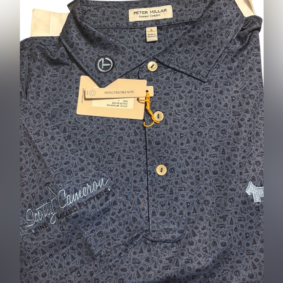 NWT SCOTTY CAMERON GALLERY Circle TSummer Comfort Polo Scotty Dog L or XXL